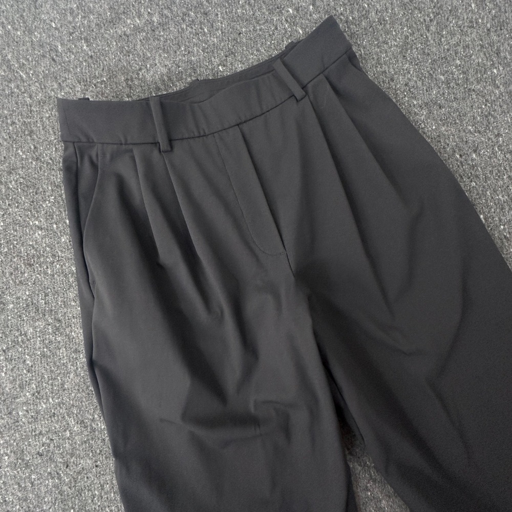 Lululemon City Sleek 5 Pocket Pant Women Medium Black Wide Leg Pleated LW5HCOS